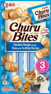 Churu Inaba Bites Recompense pentru Pisici cu Pui, Ton si Scoici, 10 g x 3 buc - 1