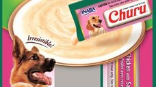 Churu Inaba Recompense Cremoase pentru Caini cu Pui si Somon, 14 g x 4 buc