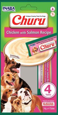 Churu Inaba Recompense Cremoase pentru Caini cu Pui si Somon, 14 g x 4 buc - 1