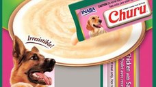 Churu Inaba Recompense Cremoase pentru Caini cu Pui si Somon, 14 g x 4 buc