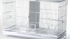 Colivie cu separator Alb, 59x26x39 cm