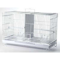 Colivie cu separator Alb, 59x26x39 cm - 1