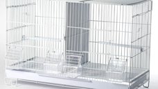 Colivie cu separator Alb, 59x26x39 cm