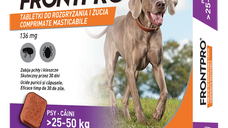 Comprimate masticabile antiparazitare caini, Frontpro XL, 136 mg, >25-50 kg, 3 buc/ cutie