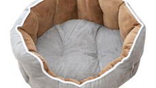 Culcus Catifea Pentru Caini Si Pisici Gri-maro 53 X 47 X 18 Cm/ 9247-2021D