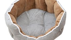Culcus Catifea Pentru Caini Si Pisici Gri-maro 59 X 53 X 20 Cm/ 9247-2021C