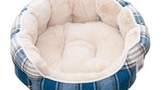 Culcus Pentru Caini Si Pisici Panza/plush Carouri-bej 59 X 53 X 20 Cm/ 9349-2002c