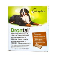 Drontal Dog Flavour XL, antiparazitar intern pentru caini de talie mare, 2 tablete - 1