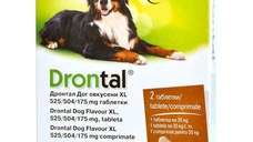 Drontal Dog Flavour XL, antiparazitar intern pentru caini de talie mare, 2 tablete