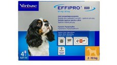 Effipro Duo Dog S 67 mg pipete antiparazitare caini talie mica (2 - 10 kg), 4 pipete