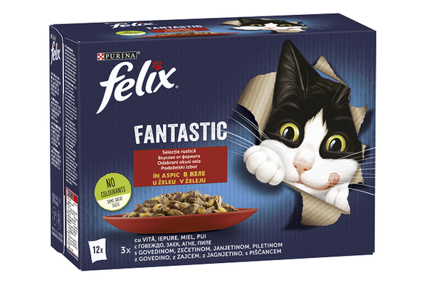 Felix Fantastic Pui, Vită, Iepure, Miel în Aspic Multipack 12x85g