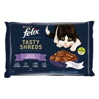 Felix Tasty Shreds, Vita, Pui, Somon si Ton in sos, 4x80 g - 1