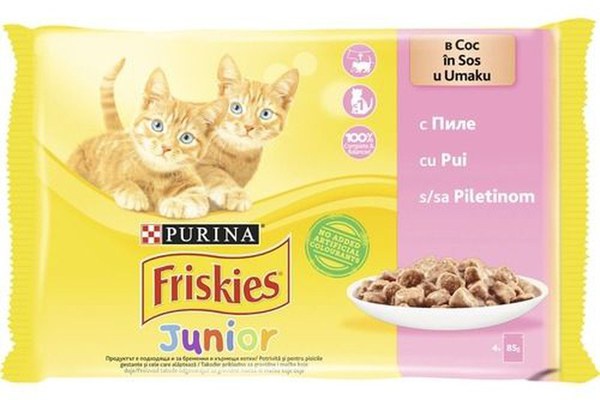 Friskies Junior Cat, Multipack Pui, 4 x 85 g