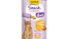 GimCat Snack Duo Cream pentru Pisici Adulte, Pui si Dovleac, 6 x 15 g