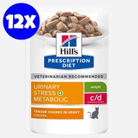 Hill's Prescription Diet Feline c/d Stress plus Metabolic, 12x85 g - 1