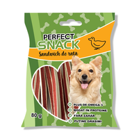 Hrana complementara pentru caini, Perfect Snack, sandwich de rata, 80 g - 1