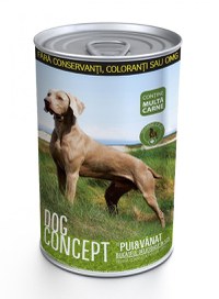 Hrana umeda caini, DOG CONCEPT Vanat & Pui, 1240 g - 1