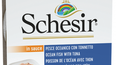 Hrana umeda caini, Schesir Dog Adult Small Ocean Fish with Tuna in Sauce, 85 g