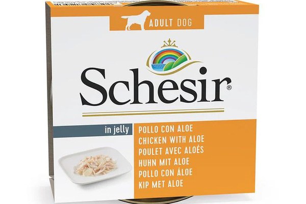 Hrana umeda caini, Schesir Dog Chicken Fillet with Aloe, 150 g
