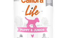 Hrana umeda pentru caini Calibra Dog Life Puppy & Junior cu Pui si Orez, 400 g