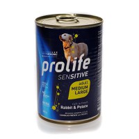 Hrana Umeda Pentru Caini Premium Prolife Dog Adult Sensitive Medium/large Iepure&cartof 400 Gr/39681 - 1