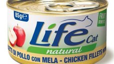 Hrana Umeda pentru Pisici Adulte, Life Cat, File de Pui si Mar, 85 g