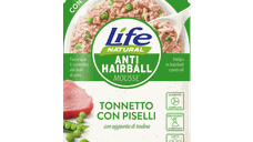 Hrana Umeda pentru Pisici Life Natural AntiHairball cu Ton si Mazare, 70 g