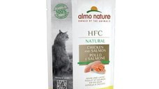 Hrana umeda pisici Almo Nature HFC Plic Pui si Somon, 55 g