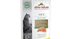 Hrana umeda pisici Almo Nature HFC Plic Pui si Somon, 55 g