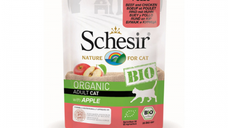 Hrana umeda pisici, Schesir Bio For Cat, Vita, Pui si Mar, 85 g