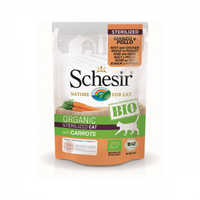 Hrana umeda pisici, Schesir Bio For Sterilized Cat, Vita, Pui si Morcovi, 85 g - 1