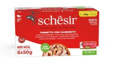 Hrana umeda pisici, Schesir, Ton si Creveti in Jeleu, 6x50 g