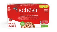 Hrana umeda pisici, Schesir, Ton si Creveti in Jeleu, 6x50 g