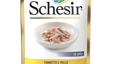 Hrana umeda pisici, Schesir, Ton si Pui in Jeleu, 85 g
