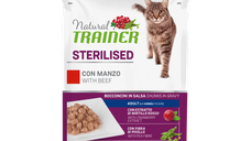 Hrana Umeda Pisici Sterilizate, Natural Trainer, Vita in Sos, 85 g
