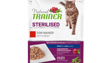 Hrana Umeda Pisici Sterilizate, Natural Trainer, Vita in Sos, 85 g