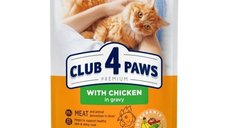 Hrana umeda premium pisici adulte, Club 4 Paws, Pui in Sos, 85 g
