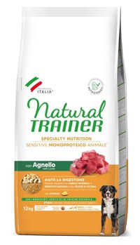 Hrana Uscata Caini, Natural Trainer, Sensitive No Gluten Medium-Maxi Adult, Miel, 12 kg - 1