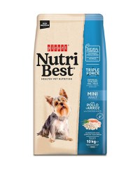 Hrana Uscata Caini Premium, NutriBest Adult Dog Mini, Pui si Orez, 10 kg - 1