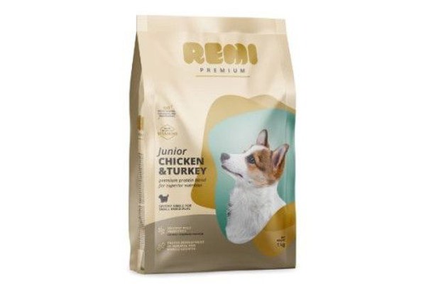 Hrana Uscata Caini, Remi Premium Junior Small Breed cu Pui si Curcan, 1 kg