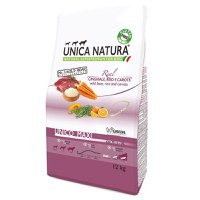 Hrana Uscata Natura Unica Caini Talie Mare cu Mistret, Orez Si Morcovi, 12 kg - 1