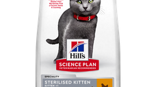 Hrana uscata pentru pisici Hill's Science Plan Feline Kitten Sterilised cu Pui, 10 kg