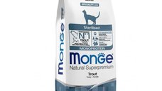 Hrana uscata pisici, Monge Natural Monoprotein Sterilised, Pastrav, 10 kg