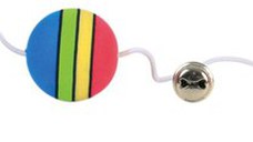 Jucarie 3 mingi Rainbow cu Clopotel Pe Sfoara 3.5 cm 4133