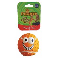 Jucarie Paiatze Dog Smile Face Latex, portocalie, 7 cm - 1