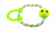 Jucarie pentru caini inel cu minge, Enjoy, 18 cm