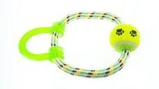 Jucarie pentru caini inel cu minge, Enjoy, 18 cm