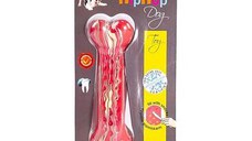 KidDog Jucarie Caini, HipHop, Os Antibacterian, Aroma Friptura Vita, Cauciuc, 13.5 cm
