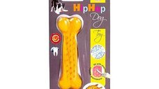 KidDog Jucarie pentru Caini HipHop, Os Antibacterian cu Aroma de Pui la Gratar, din Cauciuc, 11 cm