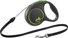 Lesa Flexi Black Design Snur S: 5m/12kg, Green 12254
